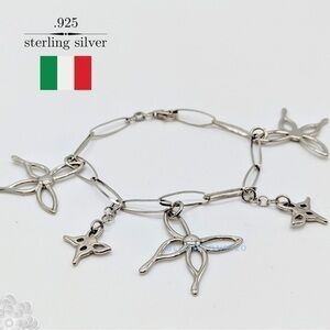 Sterling Silver Bracelet 925  Charm Butterfly Italy Gorgeous